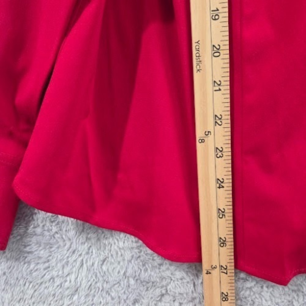 Lane Bryant Red Long Sleeve Button Down Blouse Size 18/20 Career Office NWT - Picture 7 of 10